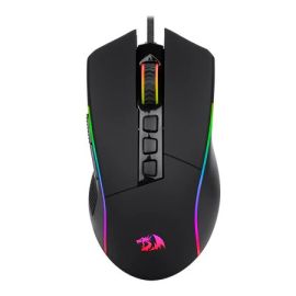 ماوس ألعاب سلكي Redragon M812-RGB Plank، بدقة 16000 نقطة في البوصة، و9 أزرار قابلة للبرمجة، وإضاءة RGB، وتصميم مريح