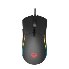 ماوس الألعاب Meetion GM19، مستشعر بصري 4000 نقطة في البوصة، إضاءة خلفية RGB، 6 أزرار قابلة للبرمجة، USB سلكي مريح، التوصيل والتشغيل