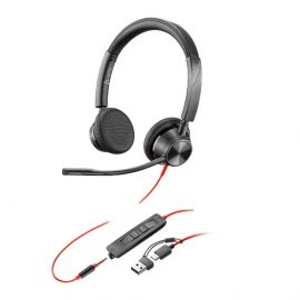 Poly Blackwire 3325 Wired Stereo USB‑C Headset with 3.5 mm Jack and USB‑C/A Adapter (8X221AA)