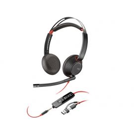 Poly Blackwire 5220 Stereo USB‑C & 3.5 mm Wired Headset with USB‑C to USB‑A Adapter (8X231AA)
