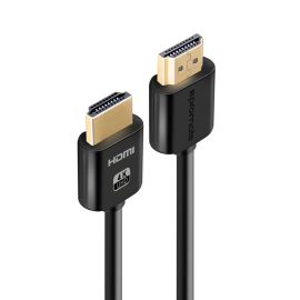 Promate proLink4K2-150 4K HDMI Cable (1.5 m) – 18 Gbps High-Speed, Ethernet Support, 24K Gold-Plated Connectors, Nylon-Braided, Low-Profile Design – Black
