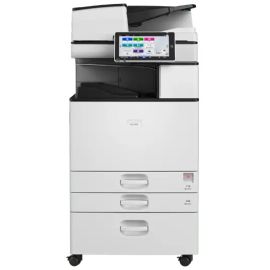 طابعة RICOH IM2500A بالأبيض والأسود متعددة الوظائف، طباعة تصل إلى 25 صفحة في الدقيقة، نسخ، مسح ضوئي، فاكس، دقة طباعة تصل إلى 1200x1200 نقطة في البوصة، باللون الأبيض.
