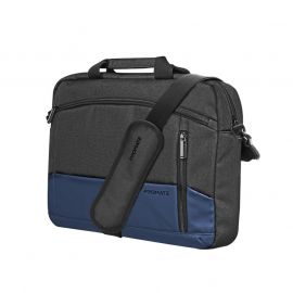 Promate Satchel‑MB Blue‑Black Laptop Messenger Bag 15.6″ Padded Sleeve, Water‑Resistant, Luggage Belt, Multiple Compartments