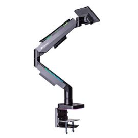 Thermaltake GEA-MSR-SMSBLK-01 Single RGB Gas-Spring Monitor Arm – 17″–49″ Displays, 20 kg Load, 16.8M RGB, Clamp & Grommet Mount