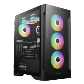 علبة ألعاب GAMDIAS TALOS E2 Elite متوسطة الحجم - زجاج مقسّى، مراوح مزودة بتقنية ARGB، تدفق هواء عالي، دعم لوحات الأم من نوع ATX/Micro ATX/Mini ITX، تصميم ذو حجرتين منفصلتين