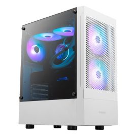 GAMDIAS TALOS E3 White Mid Tower Gaming PC Case – Tempered Glass, ARGB Lighting, ATX / Micro-ATX / Mini-ITX Support, Advanced Airflow, Cable Management