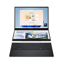 Asus Zenbook Duo UX8406CA-PZ005W Laptop  Intel Core Ultra 9 285H Processor 32GB RAM 2TB SSD Storage Intel Arc Graphics 14 inch 3K OLED Touch Screen Display English Arabic Keyboard Grey Operating System Windows 11  