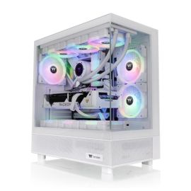 Thermaltake View 270 TG ARGB Snow Mid Tower Case, White Tempered Glass, 140mm ARGB Fan, E-ATX Support, USB-C, 360mm Radiator & GPU Up to 420mm-Snow White