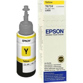 Epson 673 Yellow Original Ink Bottle for EcoTank Printers L1800, L800, L805, L810, L850 | T6734