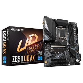 Gigabyte Z690 UD AX Intel Motherboard with Direct 16+1+2 Phases Digital VRM Design, DDR5 MEMORY, PCIe 5.0 Design, Ultra Performance VRM Heatsinks, 3 x PCIe 4.0 M.2 with Thermal Guard, 2.5GbE LAN, WIFI6 802.11ax, Rear USB 3.2 Gen 2x2 Type-C, Q-Flash Plus