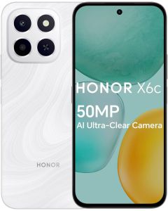 Honor X6C Dual Sim Smartphone 6GB Ram 256GB Storage 4G Moonlight White Middle East Version