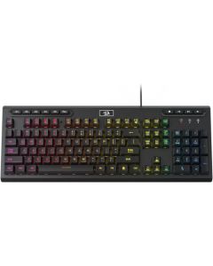 Redragon Aditya K513 RGB Membrane Gaming Keyboard – 104-Key Full-Size, 26‑Key Anti‑Ghost, 5 On‑Board Macro Keys, True RGB, Metal Top Plate