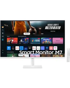 Samsung M7 Smart Monitor M70D 32 inch 4K UHD VA Display 3840 x 2160 60Hz Refresh Rate 4ms Response Time Built-In Speakers Tizen Operating System HDR10 HDMI  2.0 White 