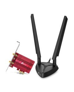 محول TP-Link Archer TXE75E AXE5400 Wi-Fi 6E Bluetooth 5.3 PCIe ثلاثي النطاق 6 جيجاهرتز، 5 جيجاهرتز، 2.4 جيجاهرتز، شريحة Intel، حامل منخفض الارتفاع، متوافق مع Windows 10/11