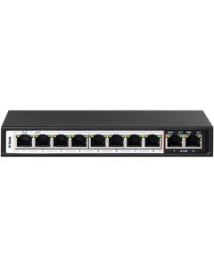 D‑Link DES-F1010P-E 10‑Port 10/100 PoE+ Long‑Range Surveillance Switch (8 PoE + 2 Uplink, 96W, 250m Mode)