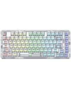 لوحة مفاتيح ميكانيكية لاسلكية Redragon K649CT-RGB-PRO Elf Pro 78% Gasket، 82 مفتاحًا، تبديل سريع، وضع ثلاثي (USB-C / 2.4 جيجاهرتز / بلوتوث)، بطارية 3000 مللي أمبير/ساعة، تصميم RGB شفاف