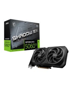 MSI GeForce RTX 5060 Ti 16G SHADOW 2X OC PLUS – 16 GB GDDR7 128-bit, PCIe Gen 5 Graphics Card, Dual-Fan “SHADOW 2X” Cooling, Boost ~2,617 MHz, DLSS 4 & Ray Tracing