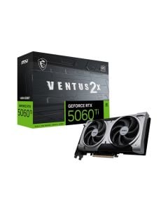 بطاقة رسومات MSI GeForce RTX 5060 Ti 16G VENTUS 2X OC PLUS، بذاكرة GDDR7 سعة 16 جيجابايت وواجهة 128 بت، تدعم PCIe Gen5، مزودة بنظام تبريد VENTUS بمروحتين، وتقنيات DLSS 4 وتتبع الأشعة، ودعم شاشات 8K.