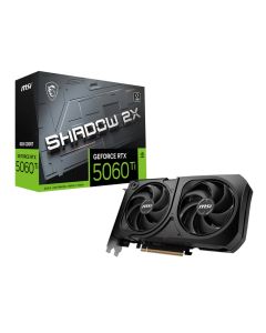 بطاقة رسومات MSI GeForce RTX 5060 Ti 8G SHADOW 2X OC PLUS - ذاكرة GDDR7 بسعة 8 جيجابايت وواجهة 128 بت، بطاقة رسومات PCIe Gen5، نظام تبريد SHADOW بمروحتين، تدعم تقنيات DLSS 4 وتتبع الأشعة.