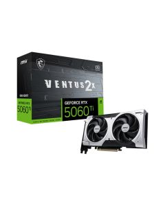 بطاقة رسومات MSI GeForce RTX 5060 Ti 8G VENTUS 2X OC PLUS - ذاكرة GDDR7 بسعة 8 جيجابايت وواجهة 128 بت، منفذ PCIe الجيل الخامس، نظام تبريد VENTUS بمروحتين، 4608 نواة CUDA.