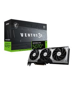بطاقة رسومات MSI GeForce RTX 5070 Ti 16G VENTUS 3X OC، ذاكرة GDDR7 سعة 16 جيجابايت (28 جيجابايت في الثانية) 256 بت، PCIe 5.0، نظام تبريد ثلاثي المراوح TORX Fan 5.0