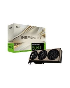 MSI GeForce RTX 5080 16G INSPIRE 3X OC – 16 GB GDDR7 256-bit PCIe Gen5 Graphics Card, Triple-Fan INSPIRE Cooling, Factory Overclock, DLSS 4 & Ray Tracing