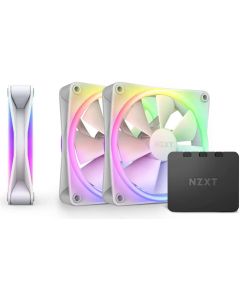 مجموعة مراوح NZXT F120 RGB Duo بحجم 120 مم PWM باللون الأسود (ثلاث مراوح) – تدفق هواء وضغط ثابت متوازن، محمل ديناميكي سائل، سرعة دوران من 500 إلى 800 دورة في الدقيقة
