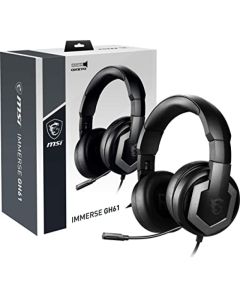 MSI Immerse GH61 Gaming Headset - Hi-Res Audio, 7.1 Surround Sound, ONKYO Speakers, and Retractable Microphone