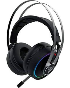 سماعة رأس للألعاب GAMDIAS HEBE P1A RGB - محيط افتراضي 7.1، مشغلات 53 مم، USB RGB LED، تأثير اهتزاز الجهير، ميكروفون أحادي الاتجاه مع خاصية إلغاء الضوضاء - أسود