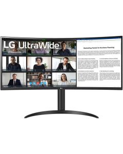 LG UltraWide Monitor Curved 34WR55QC 34 inch WQHD 3440 x 1440 Refresh Rate 100 Hz Response Time 5ms FreeSync Anti-Glare USB Type-C DisplayPort HDR 10 HDMI Black   