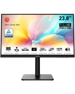 شاشة إنتاجية للأعمال الحديثة إم إس آي MD2412P مقاس 24 بوصة FHD IPS بدقة 1920 × 1080 ومعدل تحديث 100 هرتز ووقت استجابة 1 مللي ثانية ودعم المزامنة التكيفية ومكبر صوت مدمج، لون أسود