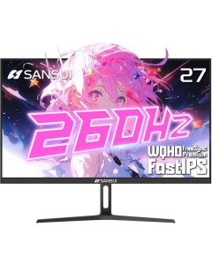 شاشة ألعاب SANSUI مقاس 27 بوصة G27F6Q WQHD سريعة IPS بدقة 2560 × 1440 ومعدل تحديث 260 هرتز ووقت استجابة 1 مللي ثانية (MPRT) وتقنية AMD FreeSync Premium، لون أسود