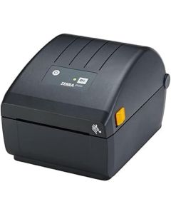 طابعة ملصقات حرارية مباشرة Zebra ZD220D مقاس 4 بوصات، دقة 203 نقطة في البوصة، واجهة USB، سرعة طباعة 4 بوصات في الثانية، دعم EZPL (ZPL II / EPL II)، تصميم سطح مكتب صغير الحجم