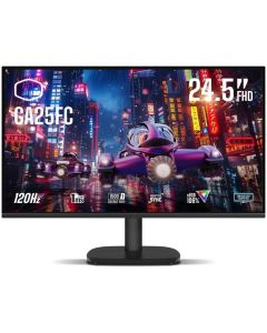 شاشة ألعاب كولر ماستر GA25FC FHD IPS مقاس 24 بوصة، 1920x1080، معدل تحديث 120 هرتز، 1 مللي ثانية (MPRT)، وقت استجابة، تقنية المزامنة التكيفية، لون أسود