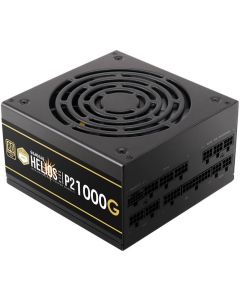 وحدة إمداد الطاقة GAMDIAS HELIOS P2-1000G 1000 واط 80 PLUS GOLD، معيارية بالكامل، ATX 3.1، PCIe Gen5.1، 12 فولت تيار متردد أصلي، مكثفات يابانية، مروحة FDB 135 مم، أسود