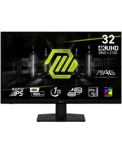 MSI MAG Gaming Monitor 32 inch 322UPF 4K UHD Rapid IPS Display 3840 x 2160 160Hz Refresh Rate 1ms Response Time AMD FreeSync Premium Technology, VESA DisplayHDR 400 Support, Black