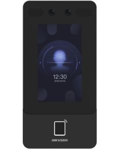 طراز Hikvision DS-K1T342MFWX جهاز تحكم الوصول بواسطة الوجه مع دعم الوصول عبر الوجه، بصمة الإصبع والبطاقة، مع دعم Wi-Fi، الأبعاد: 330 مم × 150 مم، باللون الأسود