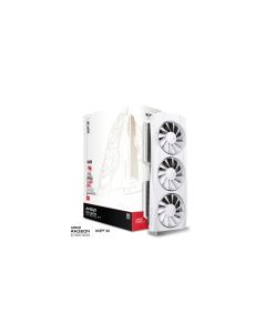 بطاقة رسومات XFX Quicksilver AMD Radeon RX 9070 XT White Gaming Edition، ذاكرة GDDR6 سعة 16 جيجابايت، RDNA 4، PCIe 5.0، تبريد ثلاثي المراوح، تردد معزز 2970 ميجاهرتز، معالجات تدفق 4096