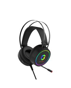 سماعة رأس للألعاب GAMEON Thunderstrike RGB، سوداء، مشغلات 50 مم، ميكروفون عازل للضوضاء، سلكية متعددة المنصات، GOT200A-DUM