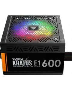وحدة إمداد الطاقة GAMDIAS KRATOS E1-600 RGB 2024 - 600 واط ATX12V v2.4، كفاءة 80%، إضاءة RGB قابلة للتوجيه، 30 تأثيرًا، مزامنة 5 فولت ثلاثية الأطراف