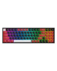 Redragon K628CTB-RGB-PRO Pollux Pro 75% Tri-Mode Wireless Mechanical Gaming Keyboard, 78 Keys, Hot-Swappable Crystal Switches, RGB Backlighting, 1600mAh Battery, USB-C, Bluetooth 5.0, 2.4GHz Wireless, Transparent Black