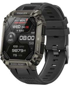 Promate Smart Watch Rugged Bluetooth 5.1 Fitness Tracker with 1.95” TFT Display BLACK