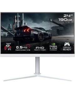 GAMEON Arctic Pro Gaming Monitor Series 24 inch FHD Fast IPS Display 1920 x 1080 190Hz Refresh Rate 0.5ms Response Time NVIDIA G-Sync & AMD FreeSync Technology, White