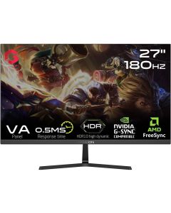 GAMEON Pro series Gaming Monitor 27 inch 1920x1080 180Hz Refresh Rate 0.5ms Response Time G-Sync & Adaptive Sync Technology Supports PS5 HDMI 2.0 Black