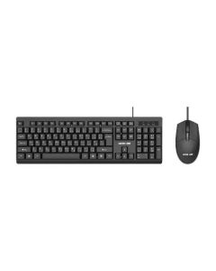 Green Lion GKM-100 Wired Keyboard and Mouse Combo — Durable ABS Keyboard, 1.5m Cable, 1000 DPI Mouse, Plug-and-Play USB Combo — Black