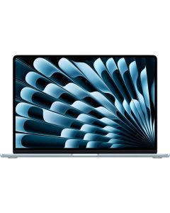حاسوب Apple MacBook Air بشاشة Retina مقاس 15 بوصة، شريحة Apple M4 بمعالج 10 نوى ووحدة رسومات 10 نوى، ذاكرة رام 16 جيجابايت، تخزين SSD بسعة 512 جيجابايت، لوحة مفاتيح باللغة الإنجليزية، اللون Sky Blue (أزرق سماوي)