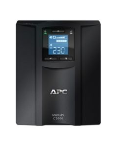 إيه بي سي سمارت-يو بي إس C موديل SMC2000I – 2000 فولت أمبير / 1300 واط، شاشة LCD، 230 فولت، مدخل IEC 320 C20، تركيب 0U، بطارية لمدة 3 ساعات، أسود