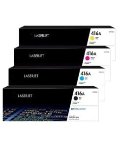 مجموعة كاملة HP 416A (أسود، سماوي، أصفر، أرجواني) خراطيش حبر ليزر أصلية