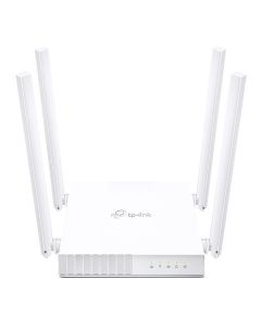 موجه واي فاي TP-Link Archer C24 AC750 مزدوج النطاق، أبيض، 4 هوائيات خارجية، 1 منفذ WAN + 4 منافذ LAN، وضع متعدد 3 في 1، تحكم أبوي