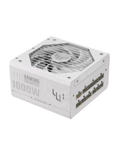 اسوس مزود طاقة 1000W TUF 80 PLUS GOLD-White,Dual ball fan bearings,protective PCB coating,Axial-tech fan design,Fully modular etched cable